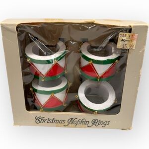 Festive Drum Napkin Rings - Set of 4